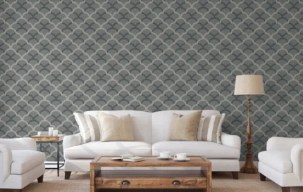 Gray Embossed Wallpaper – 3D Lace (7811-3)